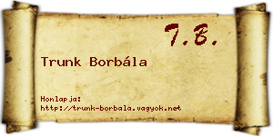 Trunk Borbála névjegykártya