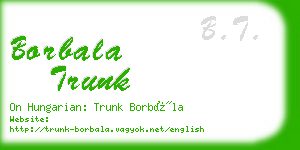 borbala trunk business card